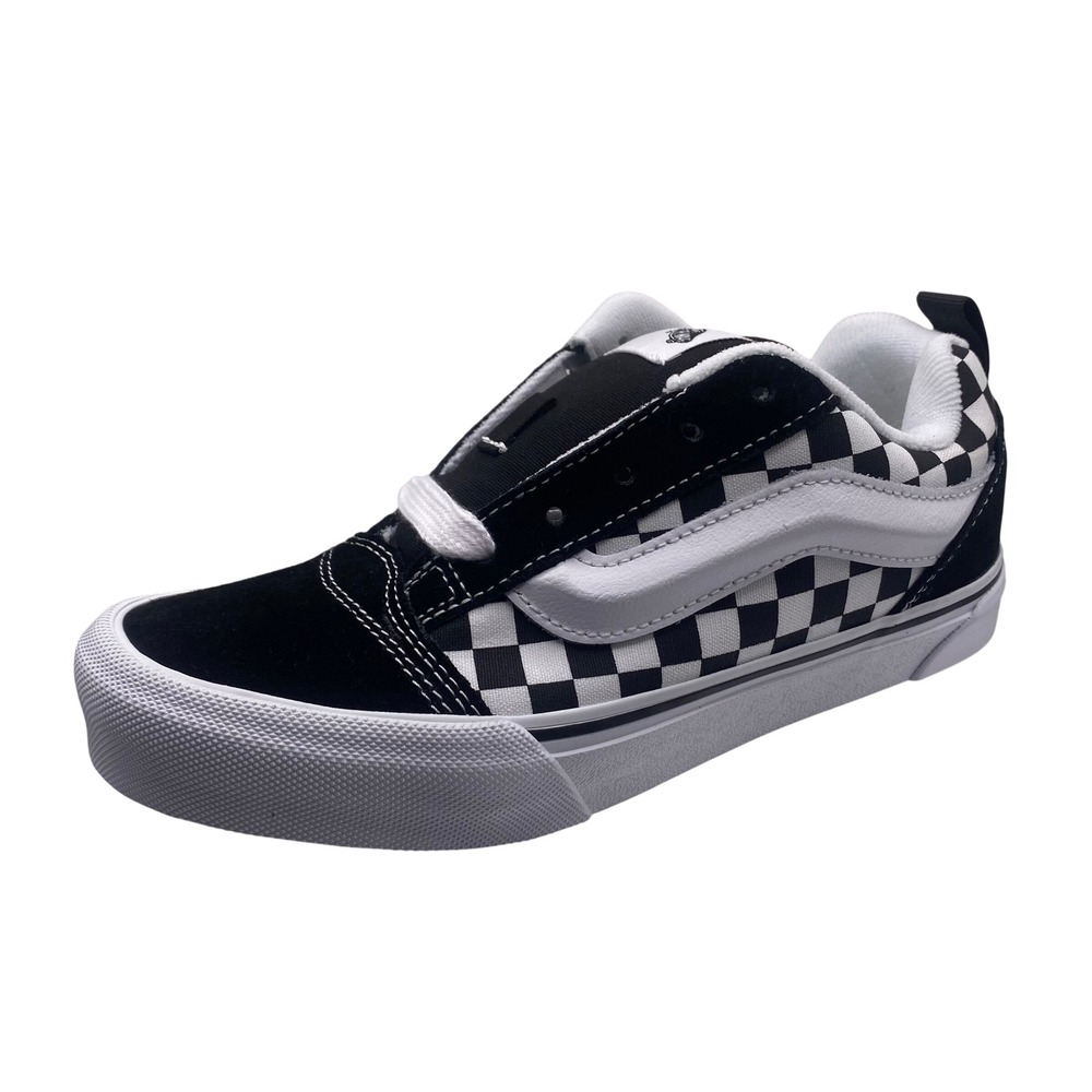 NEW Vans Knu Skool‎ Checkerboard Black White Puffy Skate Shoes Kids 4  90s Retro